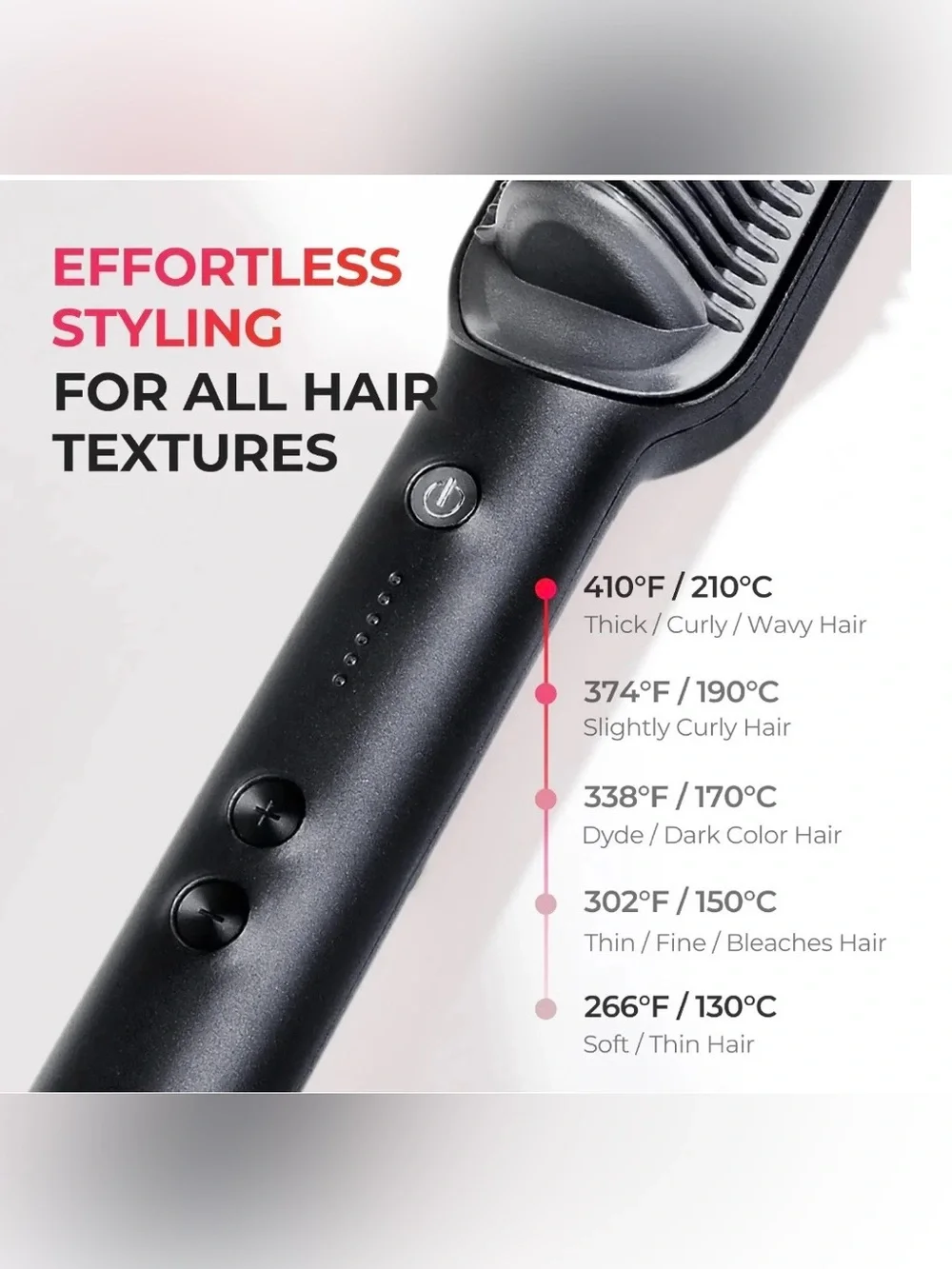 Tymo Pink & Black Hair Straightening Brush - Tymo